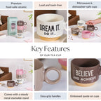 Inspirational Quotes Stackable Tea Cup Set Of 4 215ml Nestasia