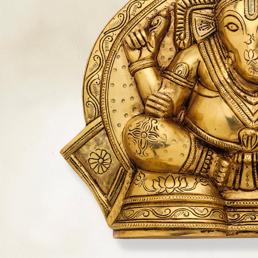 Brass Coconut Ganesha Wall Hanging (11.5 Inch) Vedansh Craft
