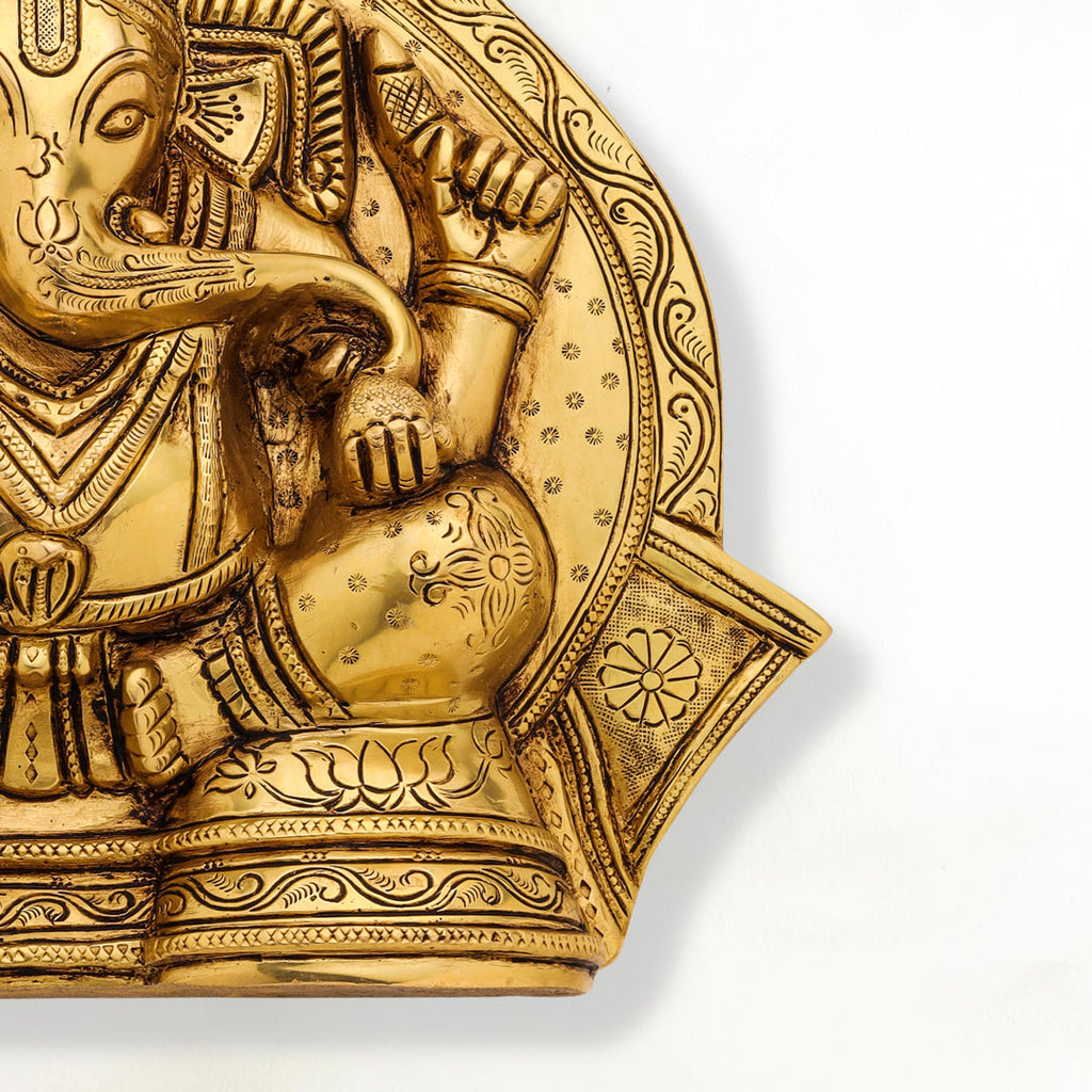 Brass Coconut Ganesha Wall Hanging (11.5 Inch) Vedansh Craft