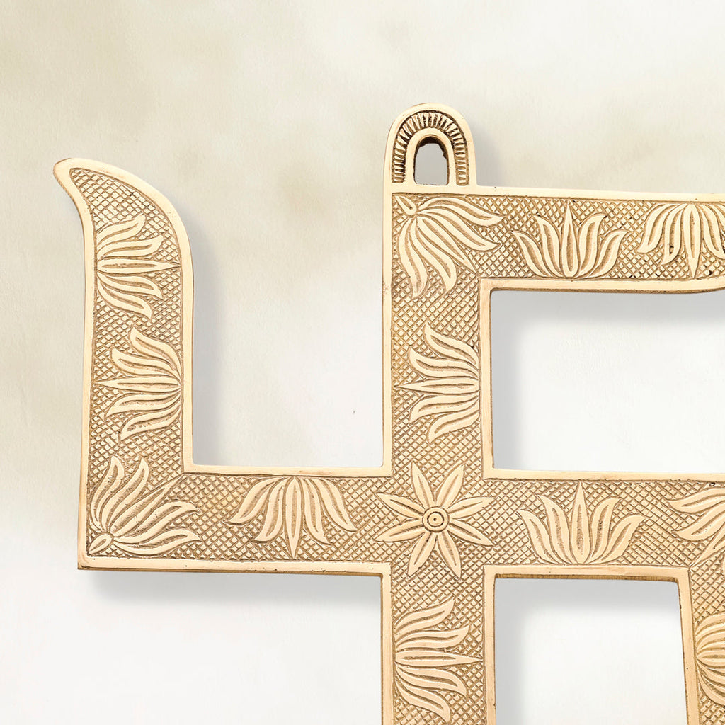 Brass Swastik Wall Hanging (12.5 Inch) Vedansh Craft
