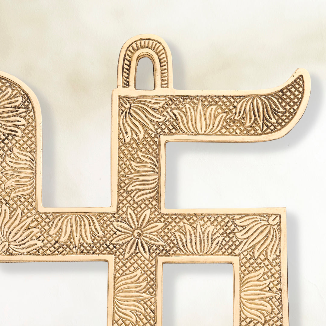 Brass Swastik Wall Hanging (12.5 Inch) Vedansh Craft