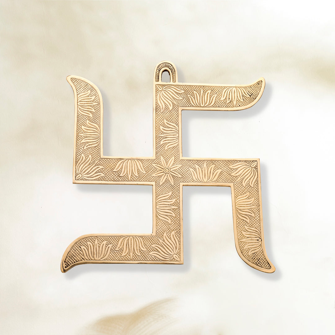 Brass Swastik Wall Hanging (12.5 Inch) Vedansh Craft