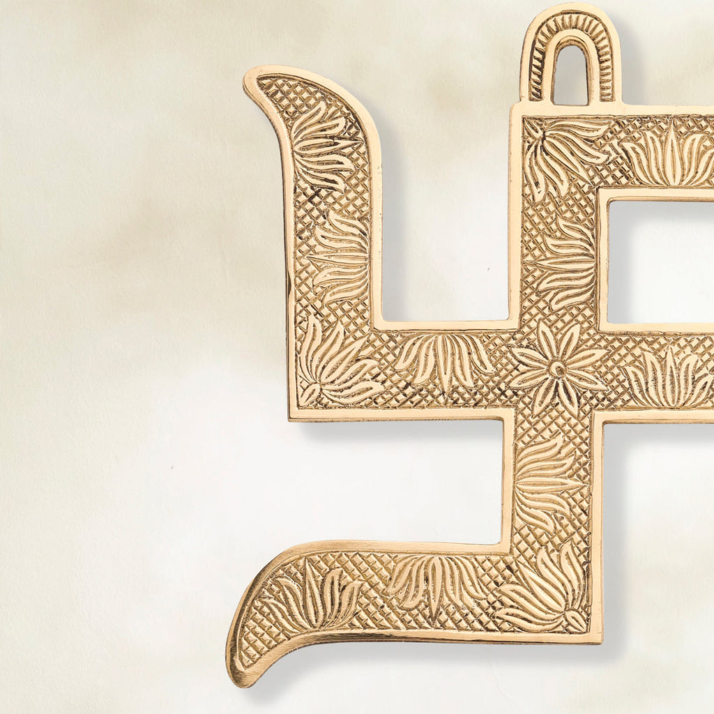 Brass Swastik Wall Hanging (12.5 Inch) Vedansh Craft