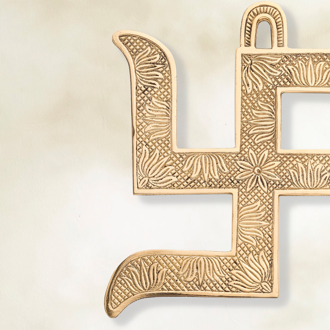 Brass Swastik Wall Hanging (12.5 Inch) Vedansh Craft