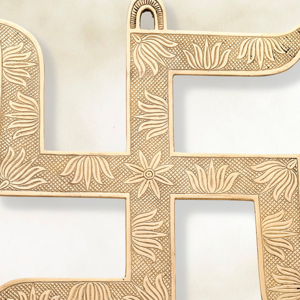Brass Swastik Wall Hanging (12.5 Inch) Vedansh Craft