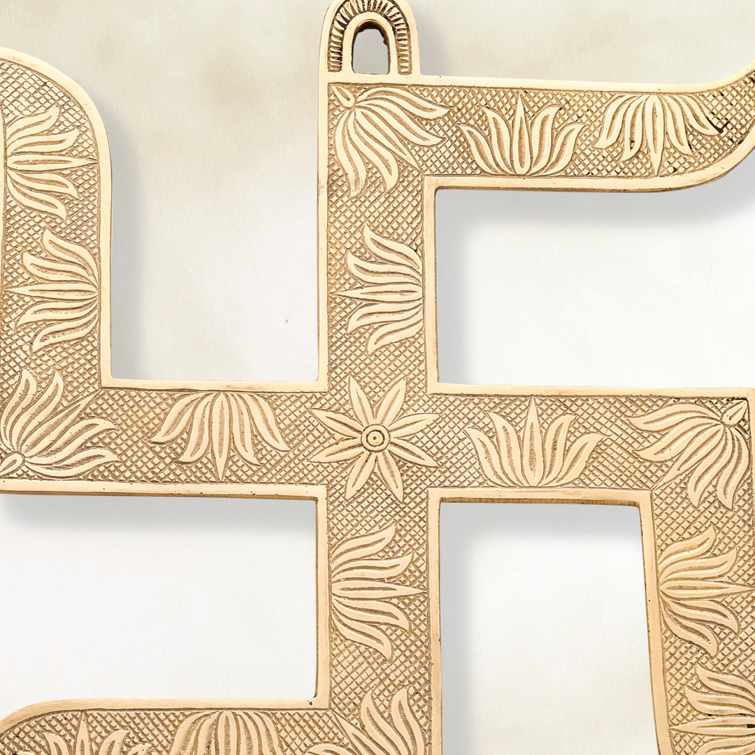 Brass Swastik Wall Hanging (12.5 Inch) Vedansh Craft