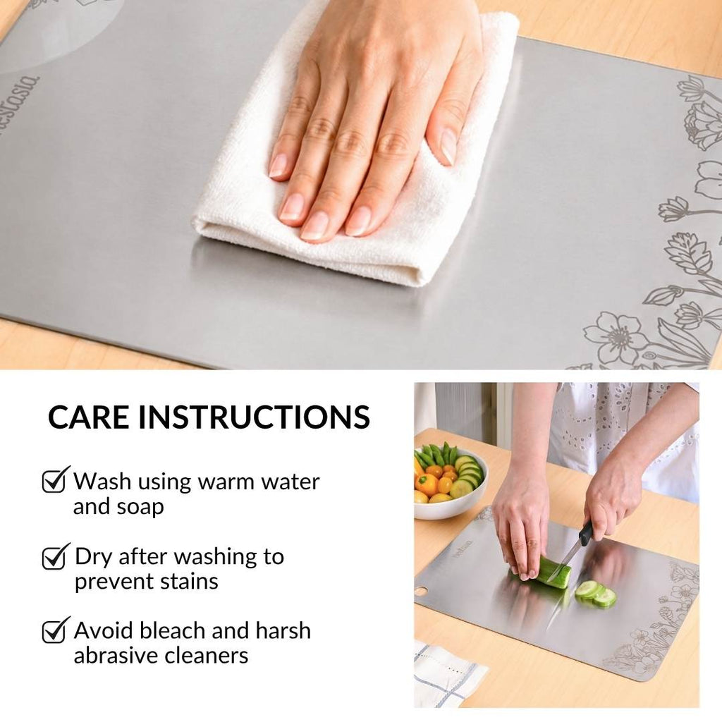 Engraved Stainless Steel Chopping Board 35x25cm Nestasia