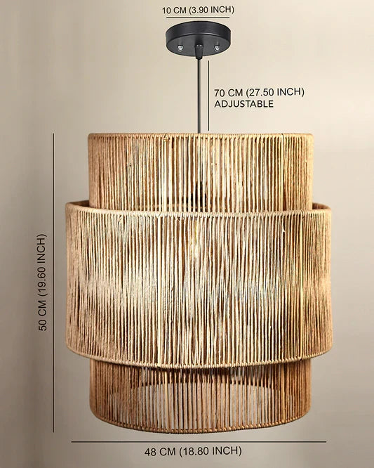 Elegant Rattan Hanging Light for Study Room and Living Room