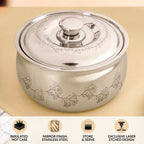 Etched Floral Insulated Stainless Steel Casserole 3000ml Nestasia