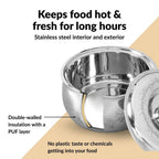Etched Floral Insulated Stainless Steel Casserole 3000ml Nestasia