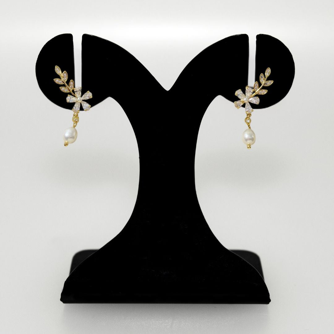 Ethereal Drop Earrings With Diamante Accents Nestasia