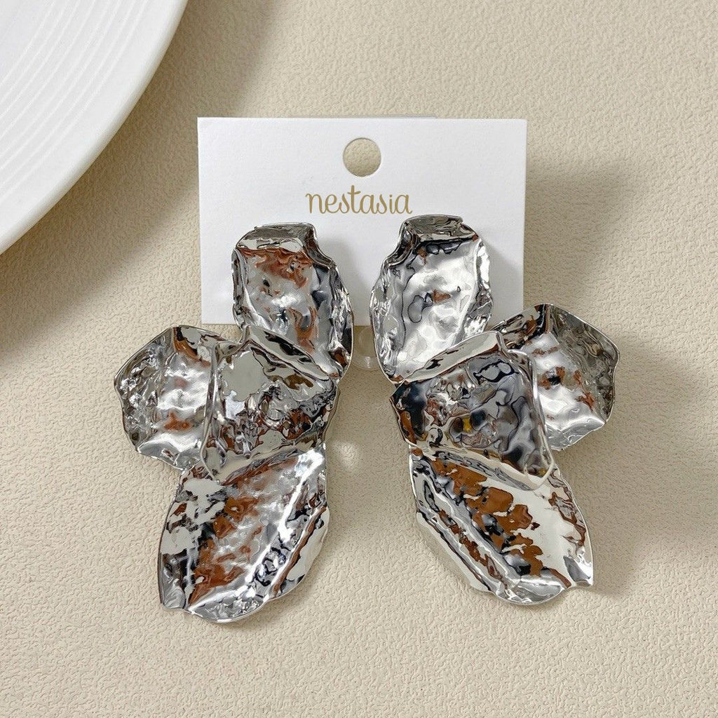 Evening Primrose Silver Statement Earrings Nestasia