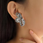 Evening Primrose Silver Statement Earrings Nestasia