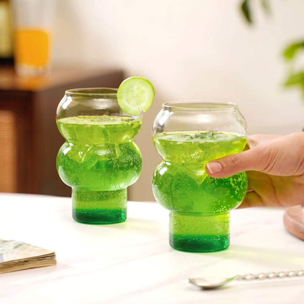 Viral Bubble Glass Tumbler Set Of 2 550ml Nestasia