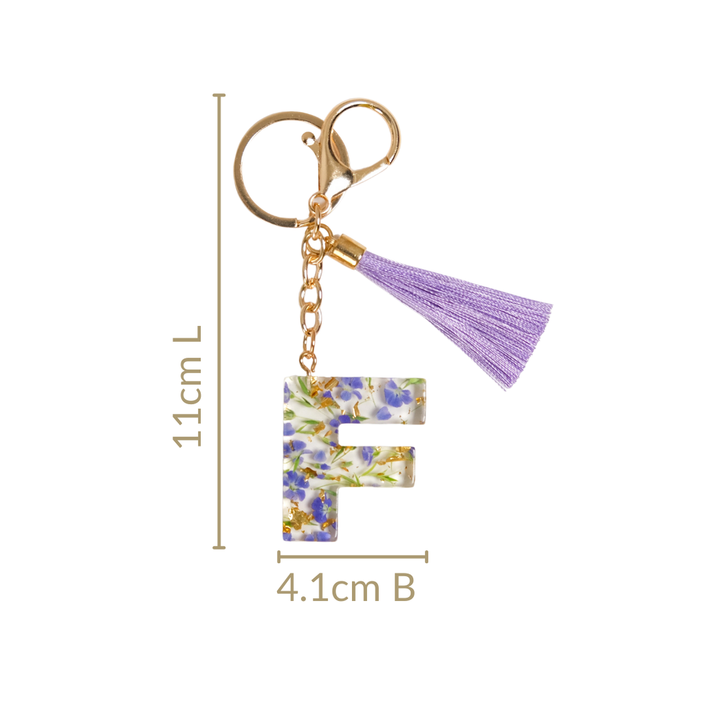 Floral Fantasy F Keychain With Satin Tassel Nestasia