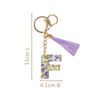 Floral Fantasy F Keychain With Satin Tassel Nestasia