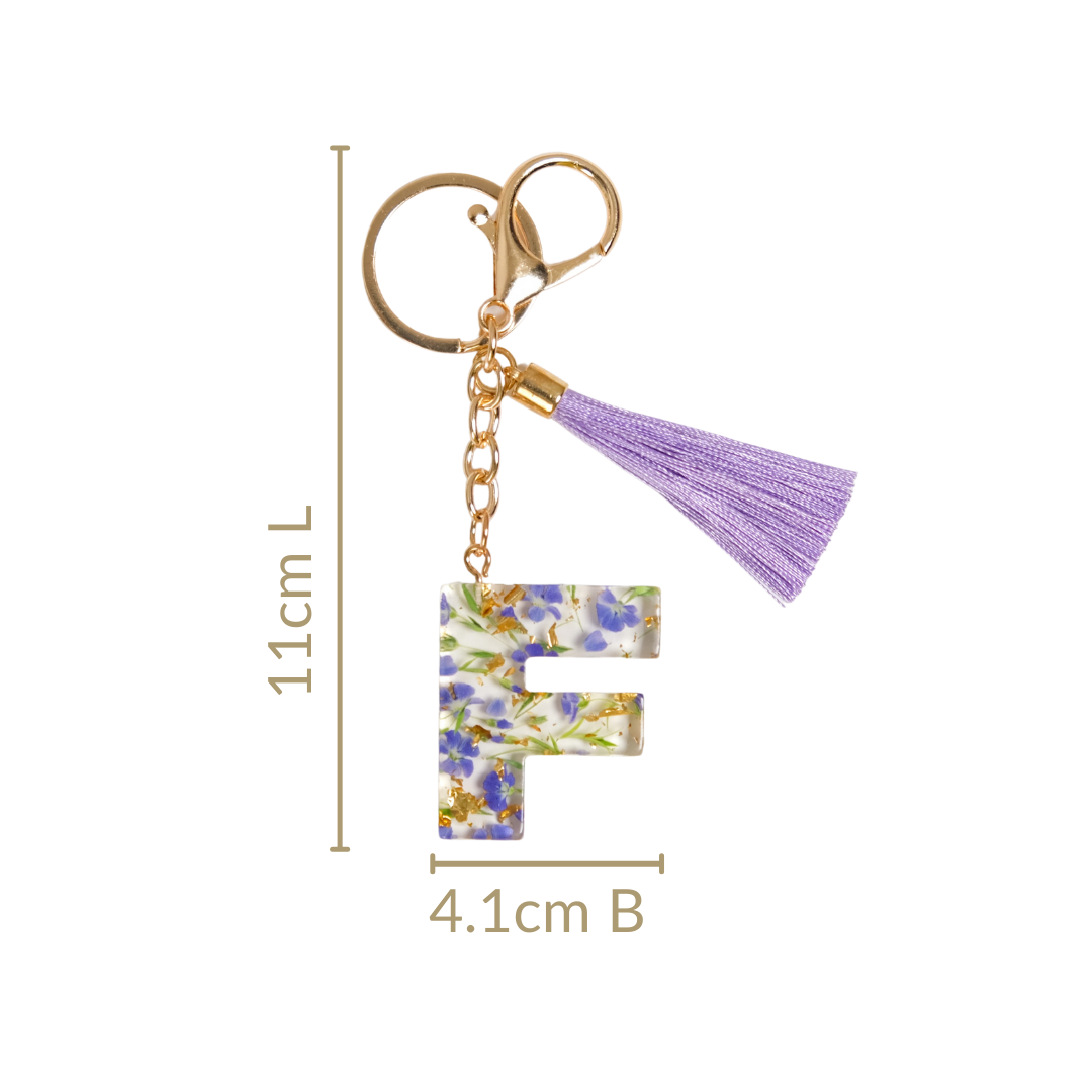 Floral Fantasy F Keychain With Satin Tassel Nestasia
