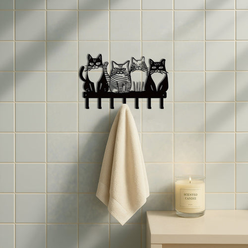 1PC Cute Cat Wall Hook-Adorable Kitty Decor For Home, Strong Metal Wall Hooks kafalo
