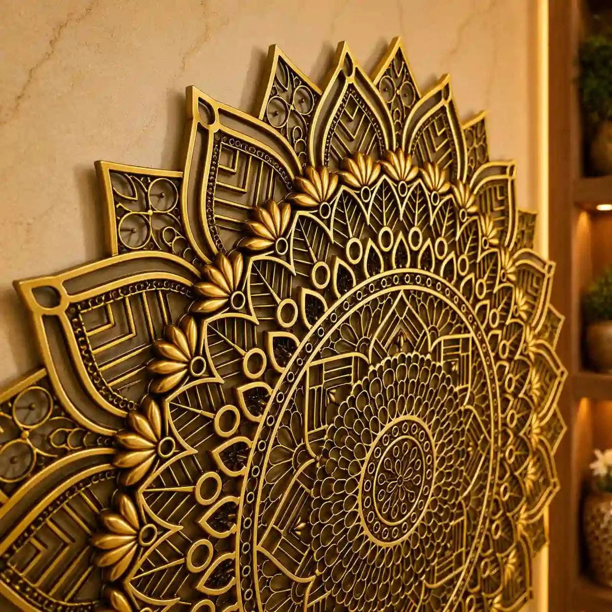 Brass Handcrafted Mandala Wall Hanging Decor Vedansh Craft