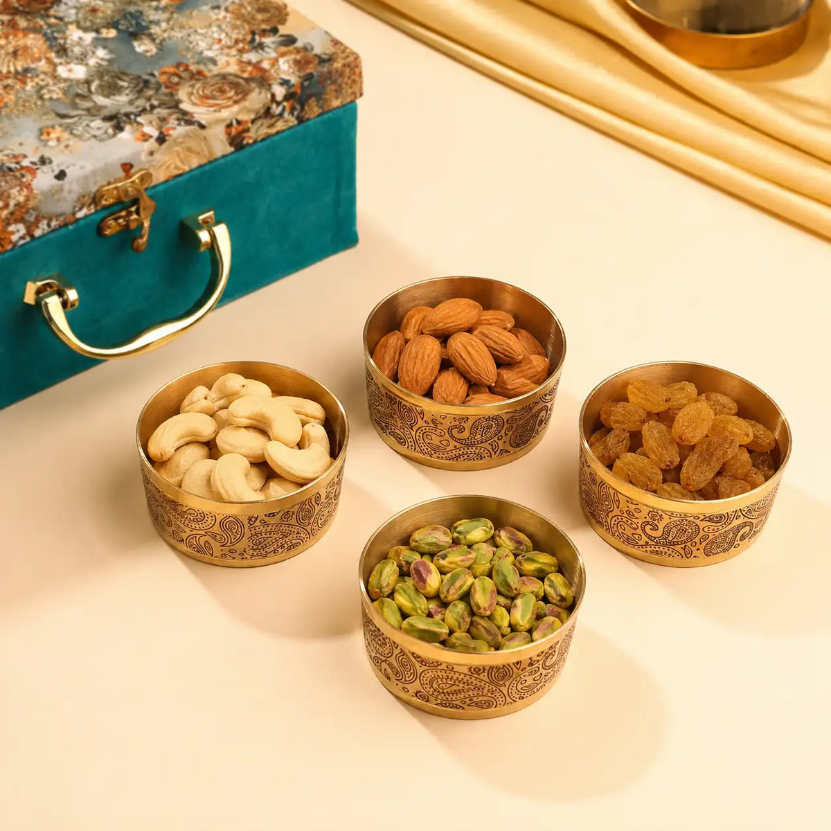Brass Dry Fruit Bowl Box Hamper Vedansh Craft
