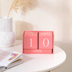 Pink Wooden Table Calendar Nestasia