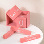 Pink Wooden Table Calendar Nestasia