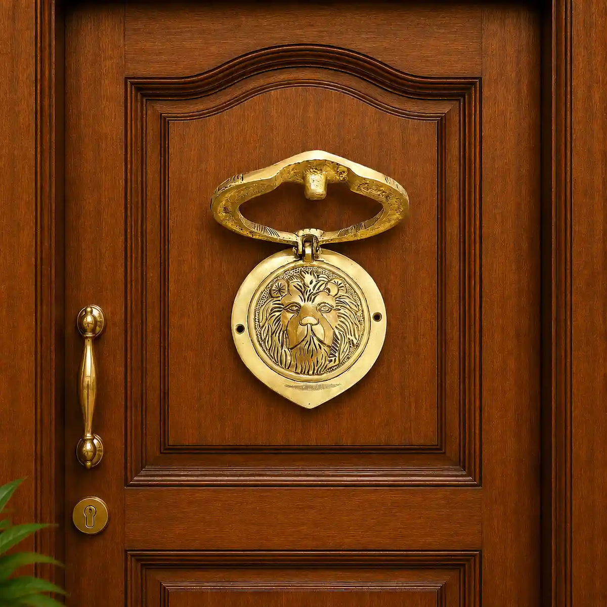 Brass Lion Face Door Knocker Vedansh Craft