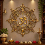 Brass Om Mandala / Kalakruti Wall Hanging (36 Inch) Vedansh Craft