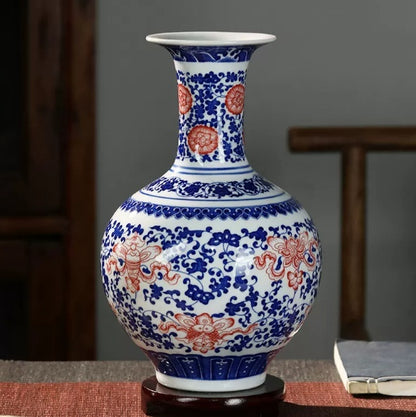 Blue-and-white Porcelain Vase Home Decor Display Shelf Ornament