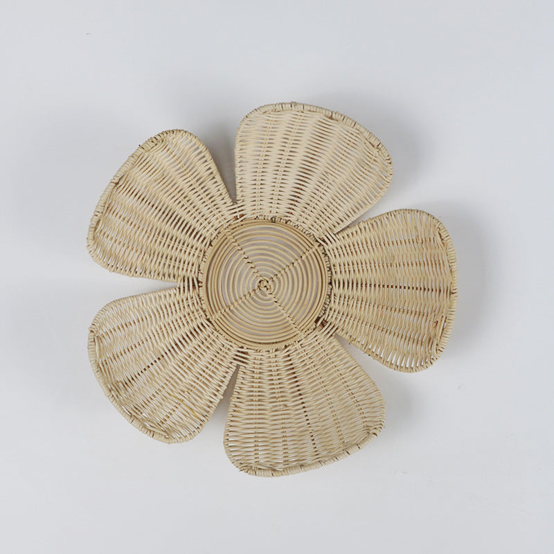 Floral Wall Decor Woven Rattan Wall Hanging