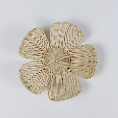 Floral Wall Decor Woven Rattan Wall Hanging