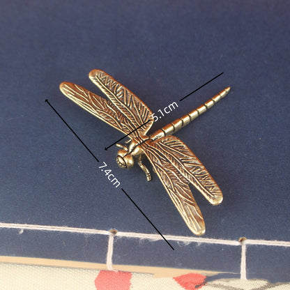 Brass Dragonfly Ornament Tea Pet