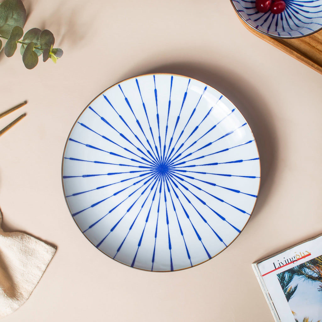 Caspian Cobalt Blue White Plate 7.5 Inch Nestasia