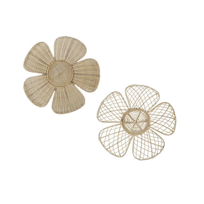 Floral Wall Decor Woven Rattan Wall Hanging