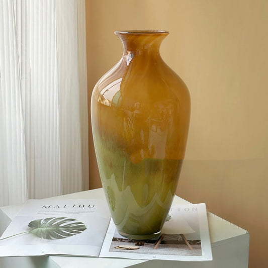 Vintage Handcrafted Glass Vase For Floral Arrangements And Home Decor