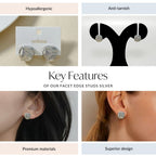 Facet Edge Studs Silver Nestasia