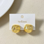 Facet Edge Studs Gold Nestasia