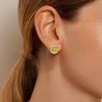 Facet Edge Studs Gold Nestasia
