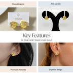 Facet Edge Studs Gold Nestasia