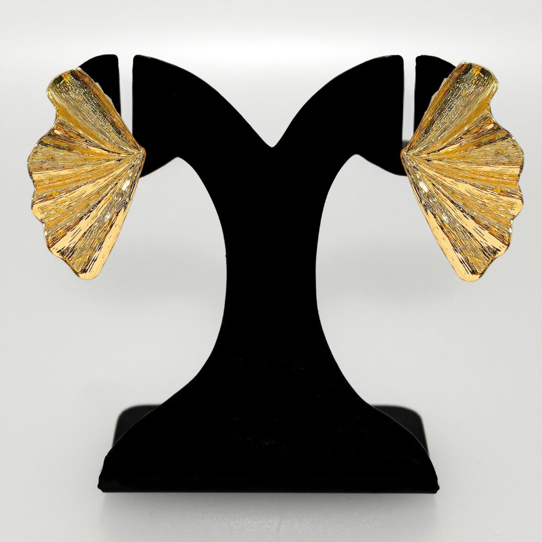 Fairy Wings Statement Earrings Gold Nestasia