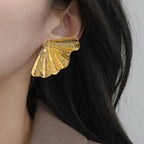 Fairy Wings Statement Earrings Gold Nestasia