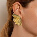 Fairy Wings Statement Earrings Gold Nestasia