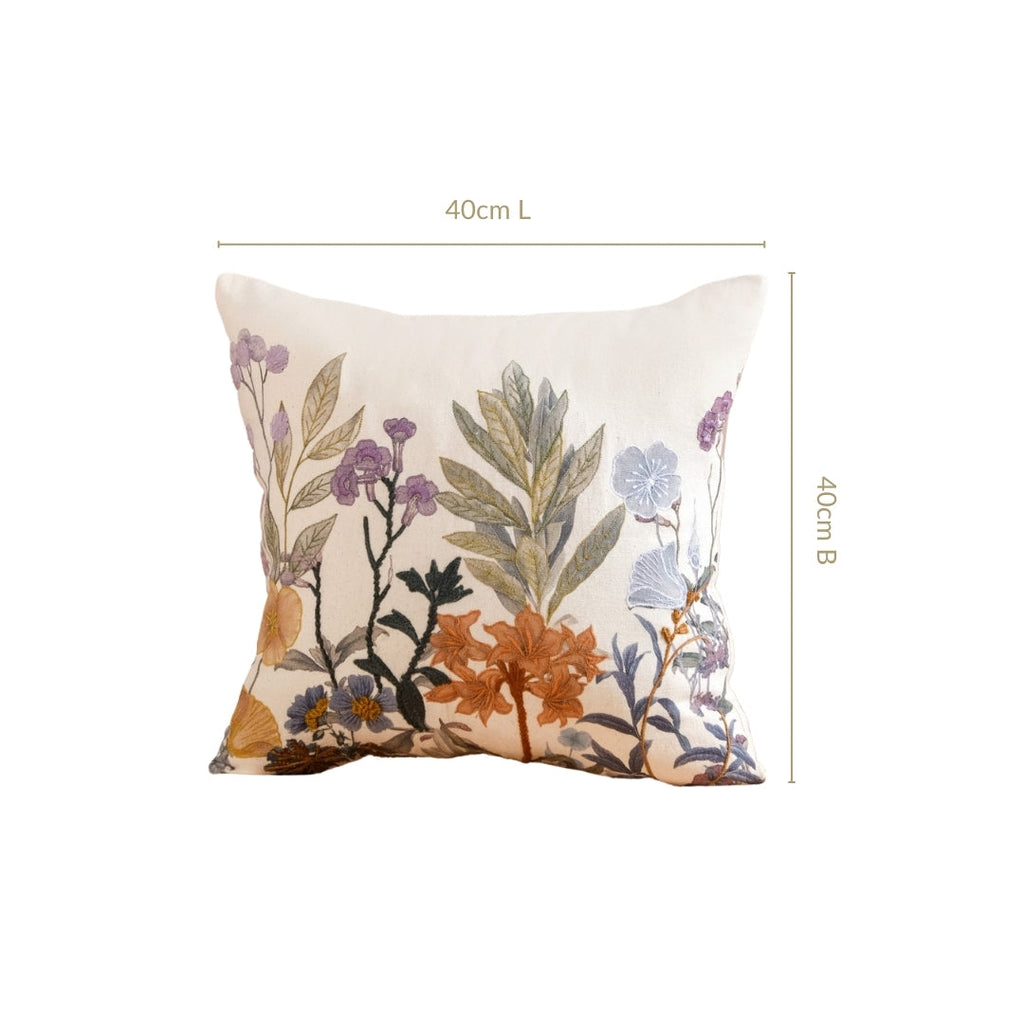 Fairytopia Slub Cotton Embroidered Cushion Cover 40x40cm Nestasia