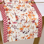 Checkered Border 6 Seater Runner 185x35cm Nestasia