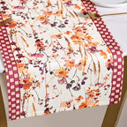 Checkered Border Cotton 8 Seater Runner 264x35cm Nestasia