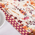 Checkered Border Cotton 8 Seater Runner 264x35cm Nestasia