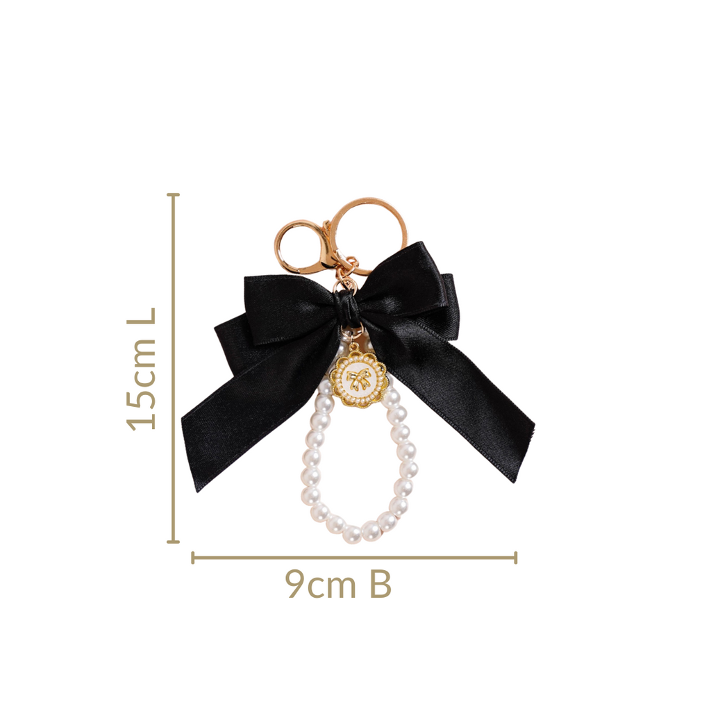 Black Beauty Bow Charm Keychain Nestasia