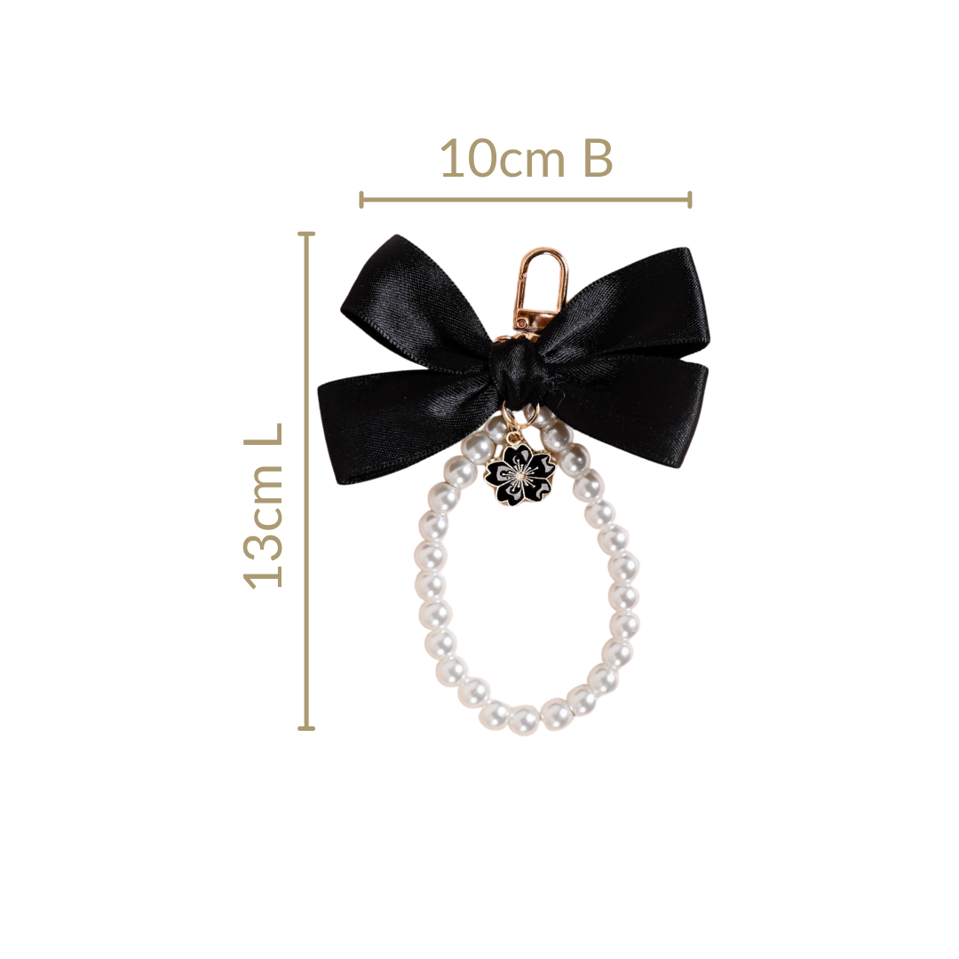 Blooming Bow Keychain With Pearl Dangler Nestasia