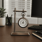 Brass Hanging Table Clock with Stand (5.5 Inch) Vedansh Craft