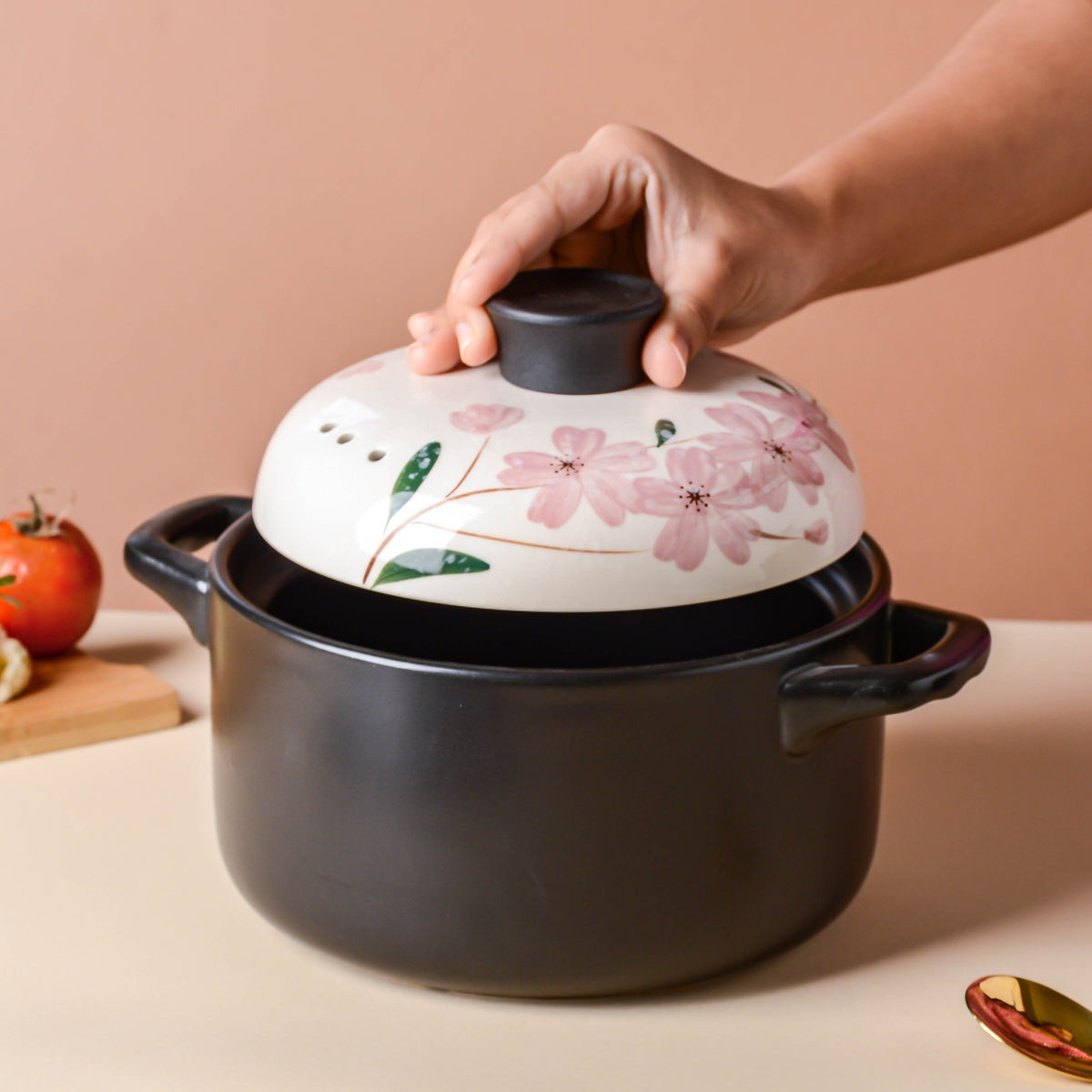 Sakura Black Stew Cooking Pot Nestasia